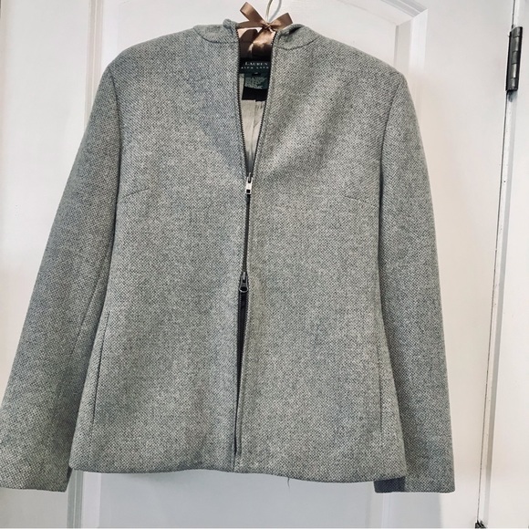 Ralph Lauren Grey Tweed Wool Jacket with Hood - Picture 7 of 7